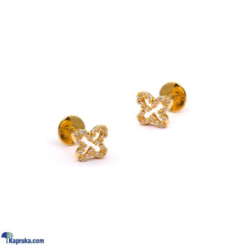 Raja Jewellers 22K Gold Ear Stud Set With 0.169ct Round E3- A- 5602