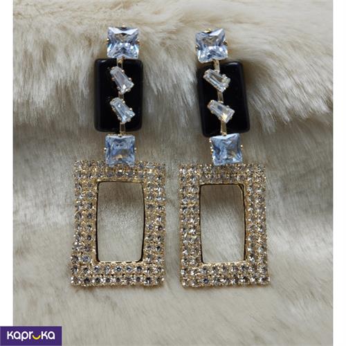 Sparkling Rectangle Imitation Earrings