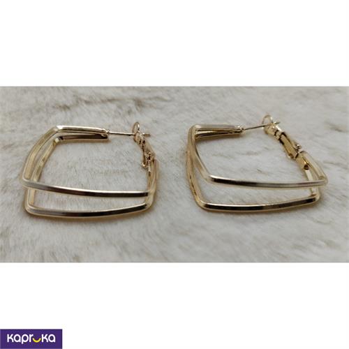 Stylish Gold Tone Square Hoop Earrings