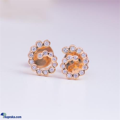 Alankara pink gold diamond earring studs 0.13 karat vvs1/G (aje 6045)