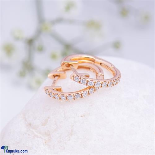 Alankara pink gold diamond hoop earring 0.11 karat vvs1/G (afe 1497)