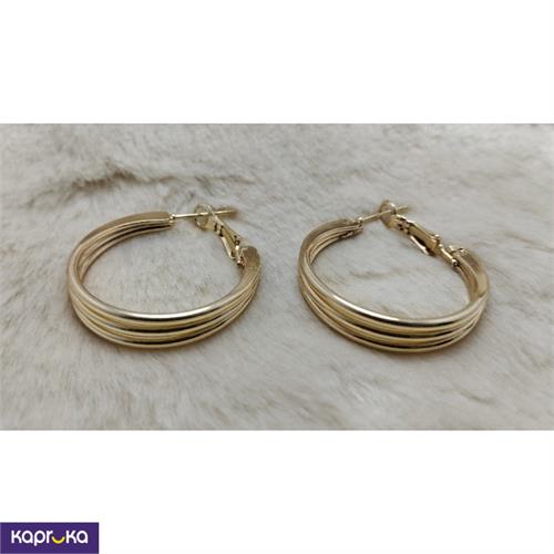 Gold Color Triple Layered Hoop Earrings