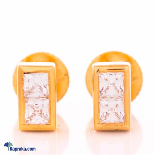 Hemachandra 22kt gold estud set with cubic zirconia (e961/1)