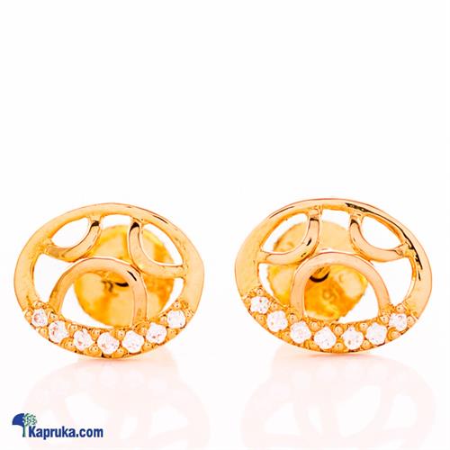 Mallika hemachandra 22kt gold estud set with cubic zirconia (e779/1)