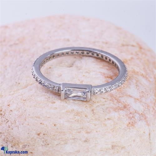 Stone N String Silver Cubic Zirconia Ring SR763