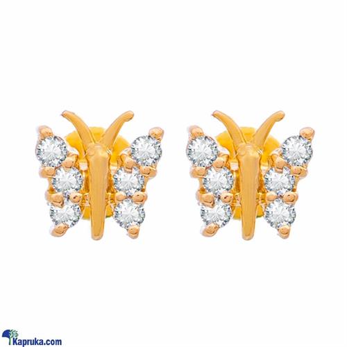 Vogue 22k gold ear stud with 12 (c/Z) rounds