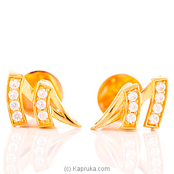 22k gold ear stud set with 14 c/Z - VOGUE - Vogue Jewellers