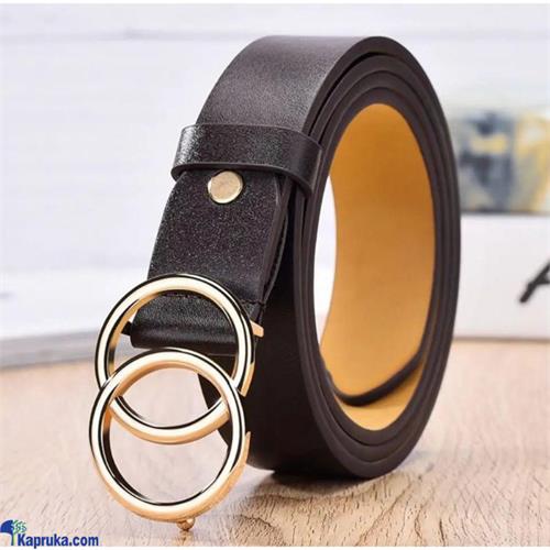 Double Ring Metal Buckle Adjustable Belt For Women Girl