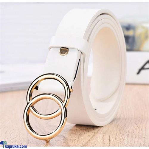 Double Ring Metal Buckle Adjustable Belt For Women Girl