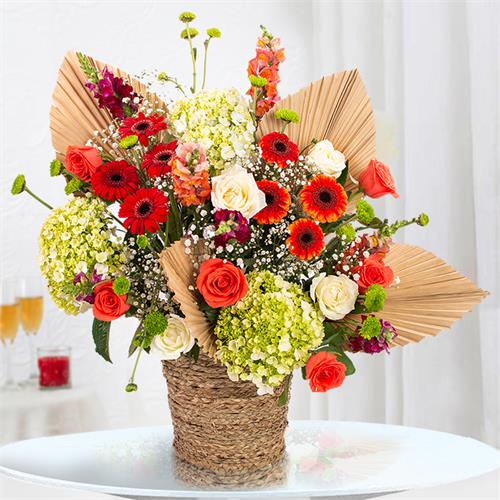 Amber Bloom Premium Flower Arrangement