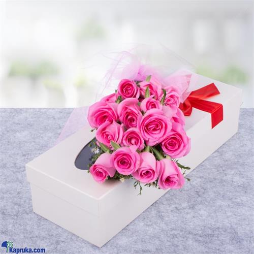 Dozen Pink Roses In Box