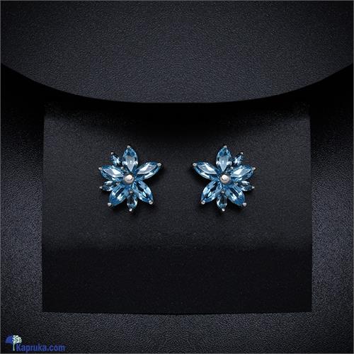 TASH GEM AND JEWELLERY Blue Topaz Bloom Earrings TS- KA52