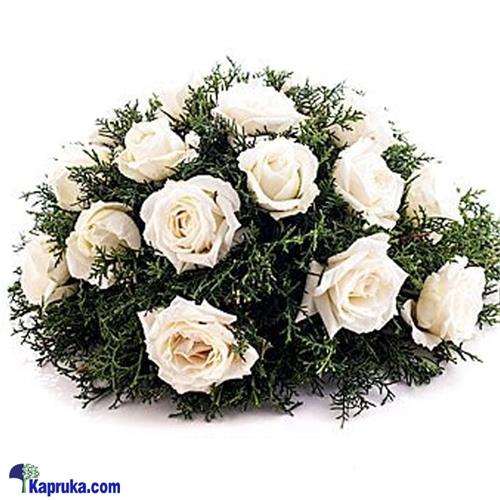 White Roses Coffin Wreath