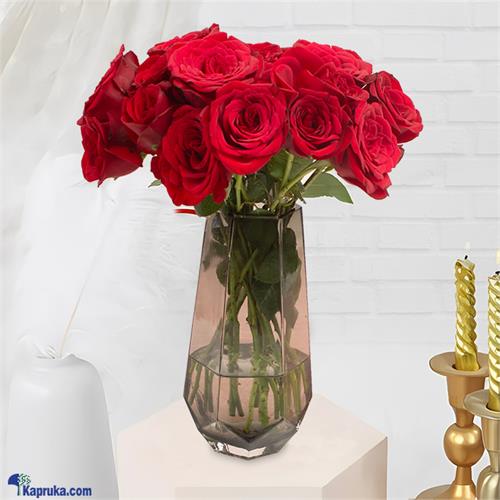 Romance In Bloom Vase With 20 Red Roses