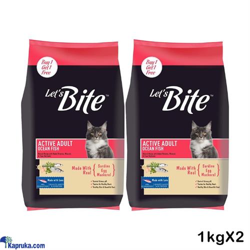 Lets Bite Active Adult Dry Cat Food 1kg 2 Packs Lets Bite Cat Food