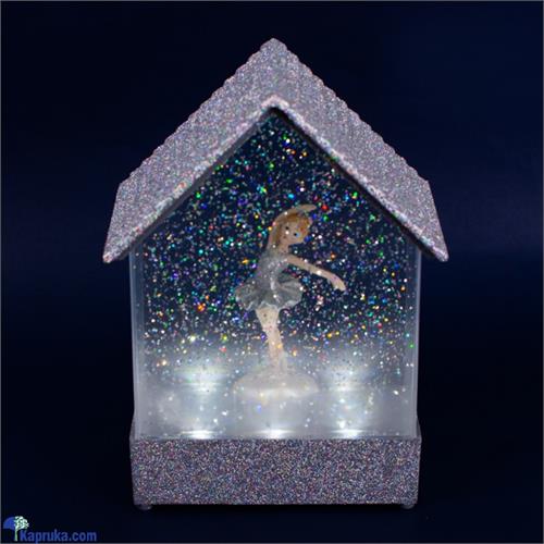 Ballerina LED Light USB Music Box Ornament, Automatic Light Small House Crystal Music Box