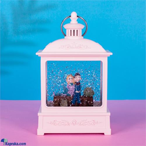 Couple In Love LED Light USB Music Box Ornament, Automatic Light Snow Glob Crystal Music Box