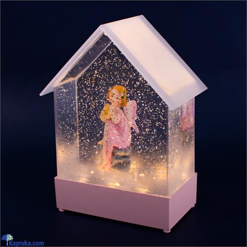 LED Light USB Music Box Ornament, Automatic Light Small House Crystal Music Box