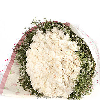 100 White Rose Bouquet