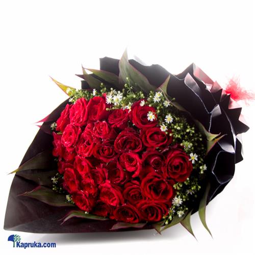 Black Magic Love- 30 Red Rose Flower Bouquet