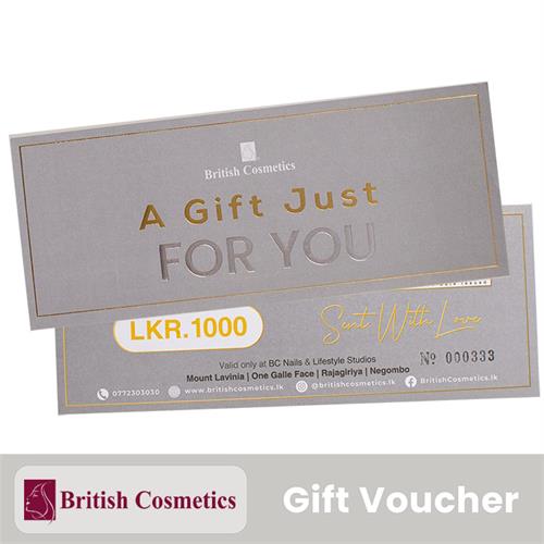 British Cosmetics Gift Voucher - Rs. 1000