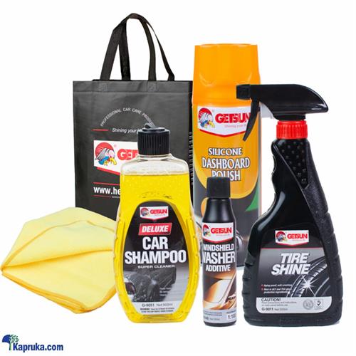 GETSUN Car Care Gift Bundle With Car Shampoo, Dashboard Polish, Tire Shine, Micro Fiber Cloth- Gift For Him , Gift For Dad