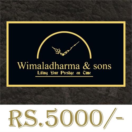 Wimaladharma And Sons Gift Voucher - Rs 10000