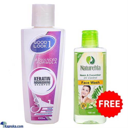 GOOD LOOK KERATINE SHAMPOO 100ml WITH FREE NATUREHLA NEEM AND CUCUMBER OIL CONTROL FACE WASH 100ml