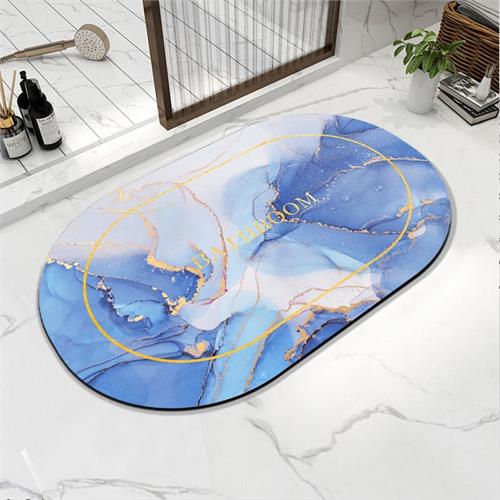 Diatom Mud Stone Pattern Quick- Drying Absorbent Bath Mat Anti- Slip Carpet Household Shower Room Bathroom Decorative Rug