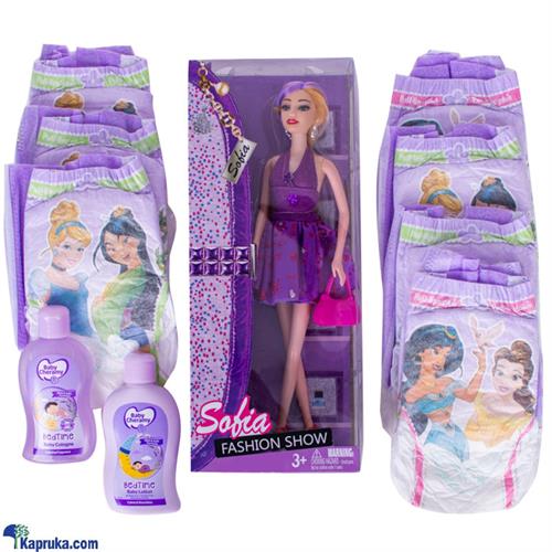 Little Princess Bed Time Gift Collection With Baby Cologne, Baby Cream,08 Nos Of Pull- Ups Girls Potty Training Pants With Doll