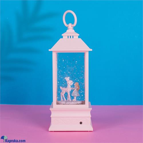 Kind Girl LED Light USB Music Box Ornament, Automatic Light Snow Glob Crystal Music Box