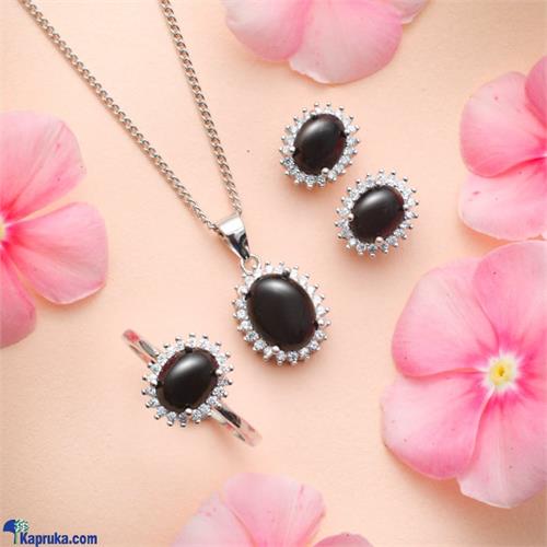 Chamathka Diana S925 Silver Onyx Full Set - Chamathka Jewelry - Chamathka