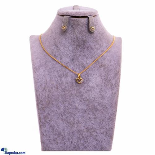 Mallika hemachandra 22kt gold ear stud set with cubic zirconia.,22kt gold pendant set with cubic zirconia. (p255/1 , E93/1) - Mallika Hemachandra Jewellers - Mallika Hemachandra