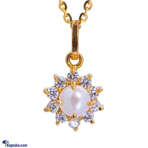 Mallika hemachandra 22kt gold pendant set with pearl and cubic zirconia (p1758/2)