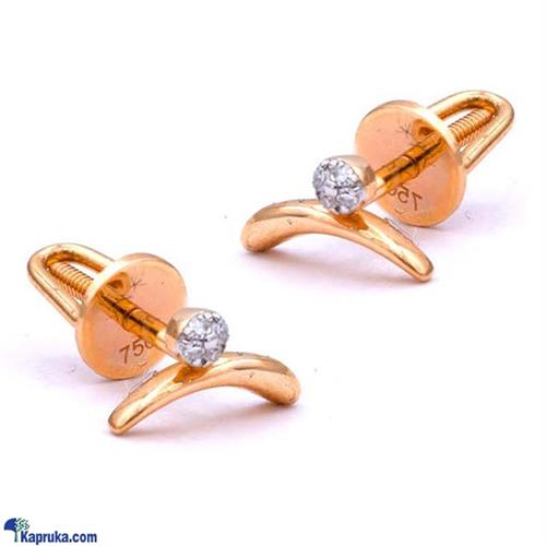 RAJA JEWELLERS 18K PINK GOLD EAR STUD SET WITH 0.02CT ROUND M1- D- 1252