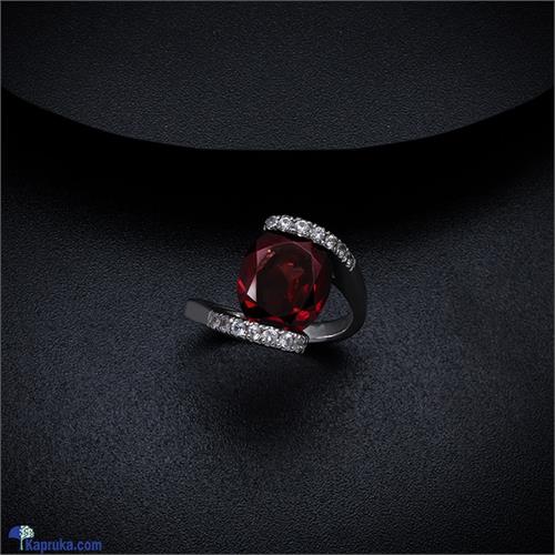 TASH GEM AND JEWELLERY Oval Garnet Cross Over Ring TS- KA54