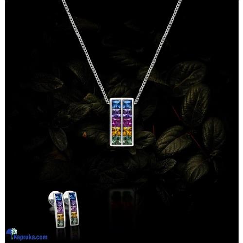 Tash Gem And Jewellery Princess Rainbow Sapphires Jewelry Pure Silver Set TS- KA9 - Tash gem and jewelry - Tash Gem and Jewellery