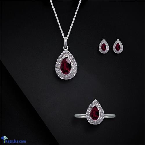 Tash Gem And Jewellery Red Garnet Pear Set TS- KA14