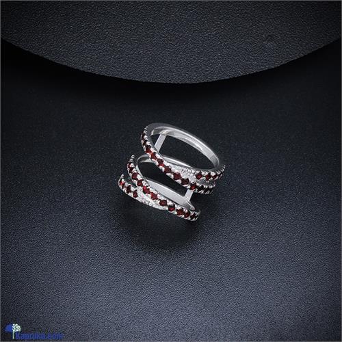 TASH GEM AND JEWELLERY Red Garnet Spiral Ring TS- KA58