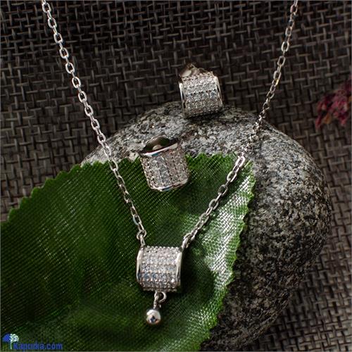 STONE N STRING CUBIC ZIRCONIA NECKLACE AND EARRING - SSC747 AND SSC747E - Stone N String