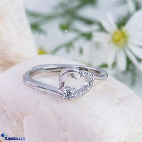 Stone N String Silver Cubic Zirconia Ring SR546