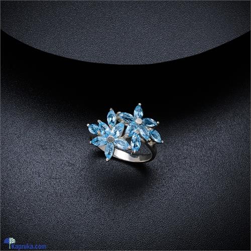 TASH GEM AND JEWELLERY Blue Topaz Bloom Ring TS- KA53