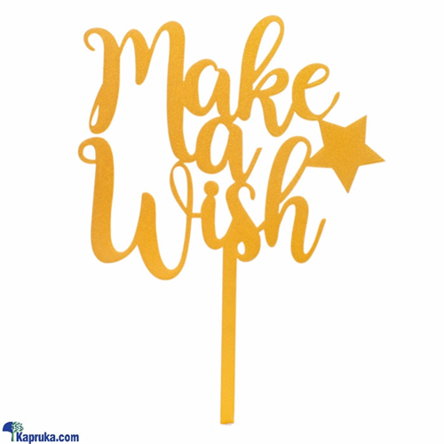 'make A Wish' Gold Cake Topper