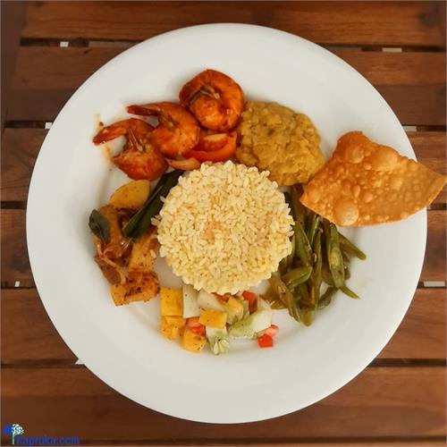 Shamilas Yellow Rice And Curry With Devilled Prawns - Gruhanees