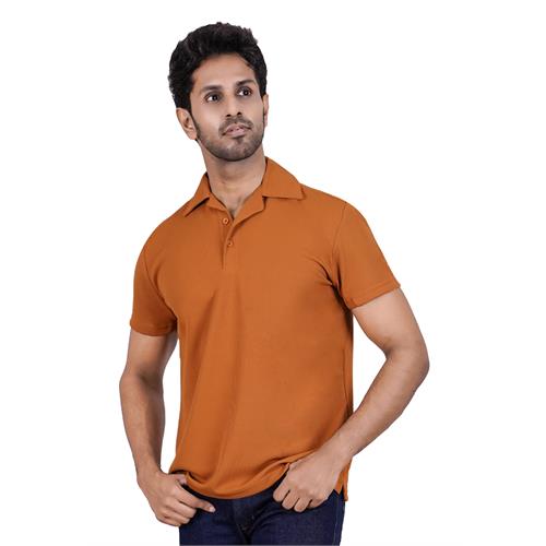 SIGNATURE V NECK ORANGE COLOR POLO T- SHIRT