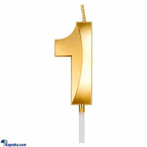 Number 1 Smokeless Candle For Birthday, Anniversary, Cake Topper ( 5cm) - Gold