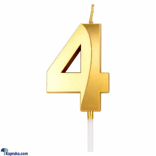 Number 4 Smokeless Candle For Birthday, Anniversary, Cake Topper ( 5cm) - Gold