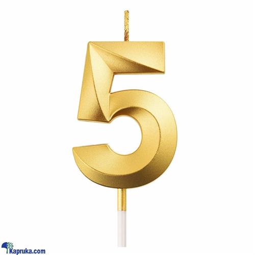 Number 5 Smokeless Candle For Birthday, Anniversary, Cake Topper ( 5cm) - Gold