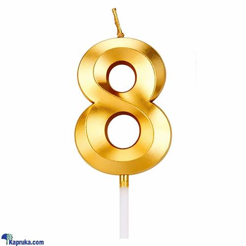 Number 8 Smokeless Candle For Birthday, Anniversary, Cake Topper ( 5cm) - Gold