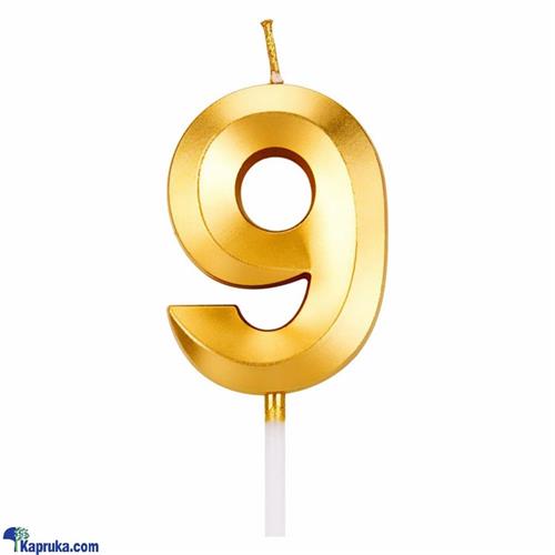 Number 9 Smokeless Candle For Birthday, Anniversary, Cake Topper ( 5cm) - Gold